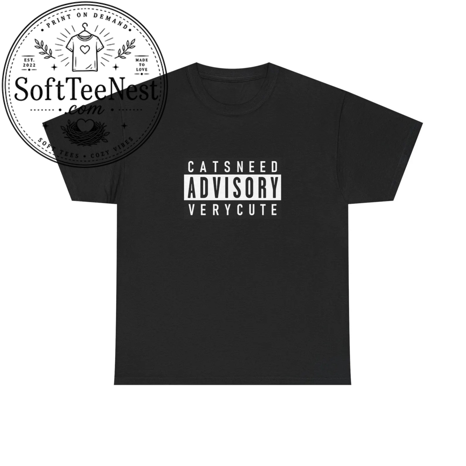 Cats Need Advisory Very Cute T-Shirt | Graphic Tee, Cat Text Design