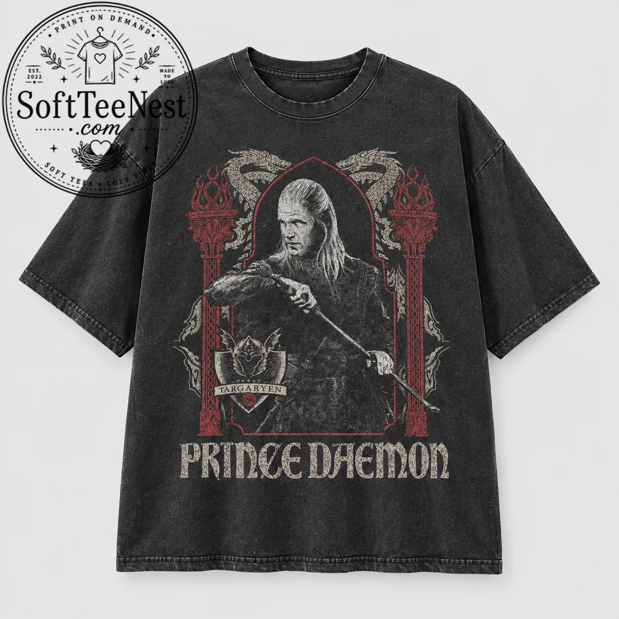 Vintage Fantasy Dragon Rider T-Shirt, Retro 90s Medieval Graphic Tee, Unisex Gothic Dragon Shirt