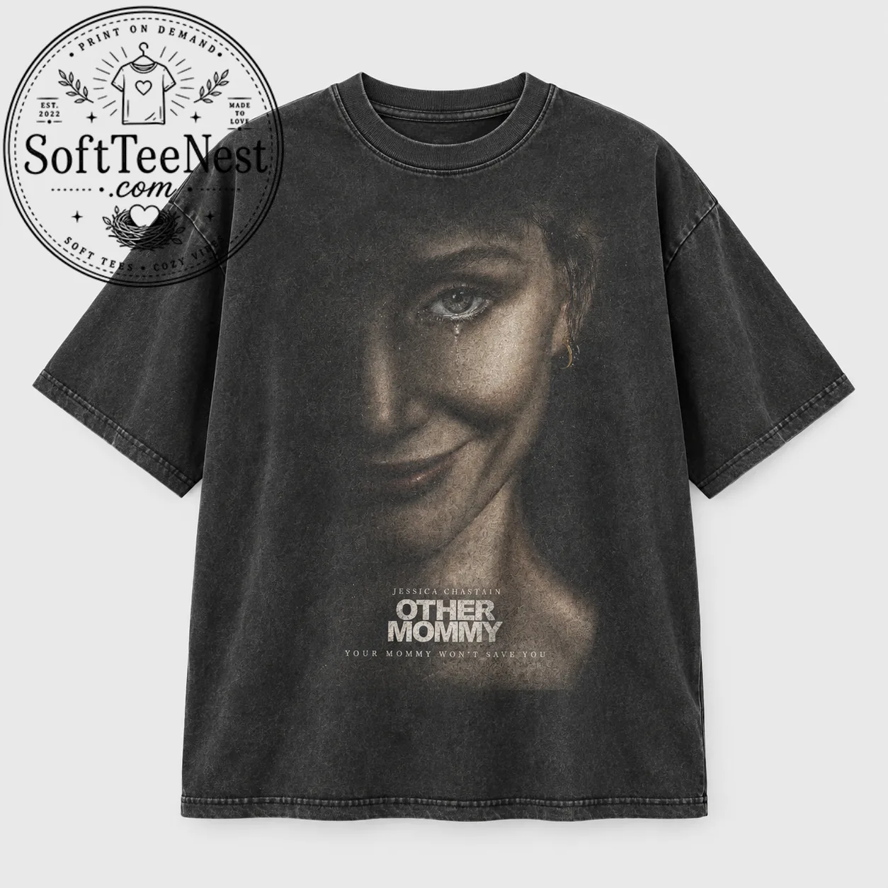 Vintage Psychological Horror Shirt, Retro Washed Gothic Graphic Tee, Spooky Thriller T-Shirt