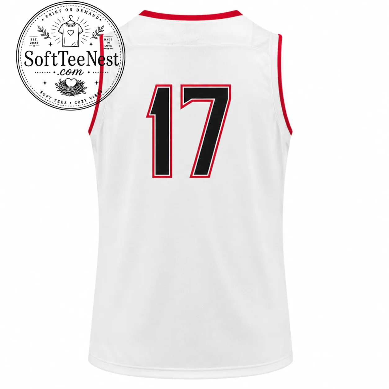 Thiết kế chưa có tên (6) Maryland Basketball Jersey, White Red Basketball Jersey – image 2 of 2