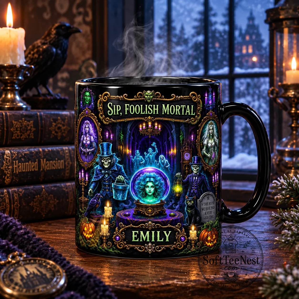 Gothic Magic Haunted Mansion Halloween Mug – Foolish Mortal Design