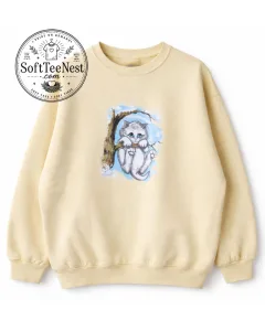 Taylor Swift Cream Cat Graphic Sweatshirt – Red Collar Vintage Pullover