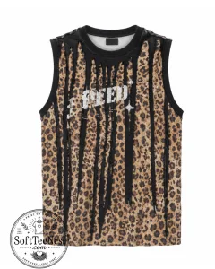 Taehyung Leopard Print Sleeveless Shirt – K-Pop Inspired Distressed Graphic Tank Top 2 Taehyung Leopard Print Sleeveless Shirt – K-Pop Inspired Distressed Graphic Tank Top